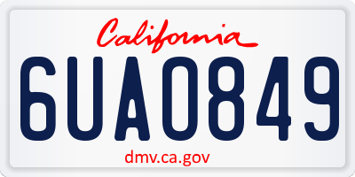 CA license plate 6UAO849