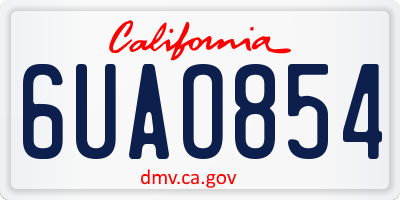 CA license plate 6UAO854