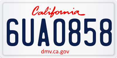 CA license plate 6UAO858