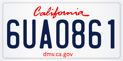 CA license plate 6UAO861