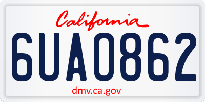 CA license plate 6UAO862