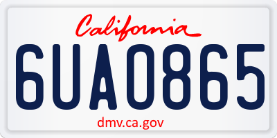CA license plate 6UAO865