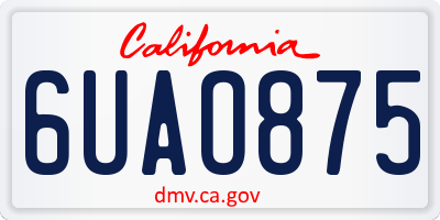 CA license plate 6UAO875