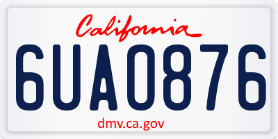 CA license plate 6UAO876