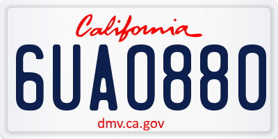 CA license plate 6UAO880