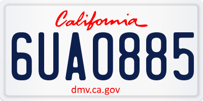 CA license plate 6UAO885
