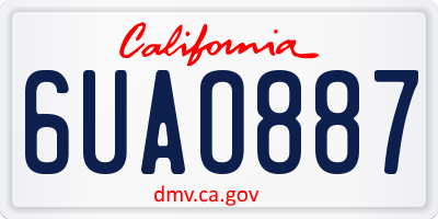 CA license plate 6UAO887