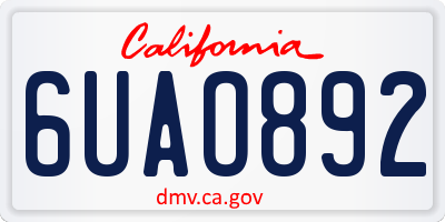 CA license plate 6UAO892