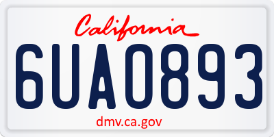CA license plate 6UAO893