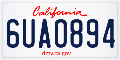 CA license plate 6UAO894