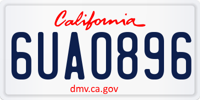 CA license plate 6UAO896