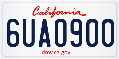 CA license plate 6UAO900