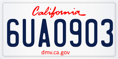 CA license plate 6UAO903