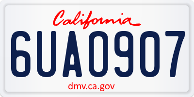 CA license plate 6UAO907