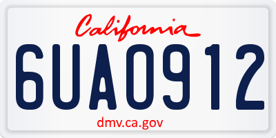 CA license plate 6UAO912