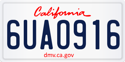 CA license plate 6UAO916
