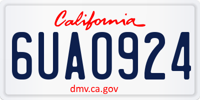 CA license plate 6UAO924