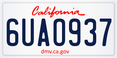 CA license plate 6UAO937