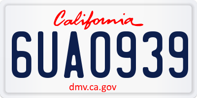 CA license plate 6UAO939