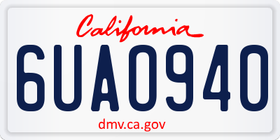 CA license plate 6UAO940