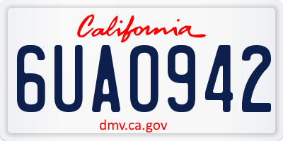 CA license plate 6UAO942