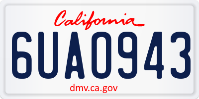 CA license plate 6UAO943