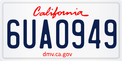 CA license plate 6UAO949