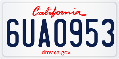 CA license plate 6UAO953