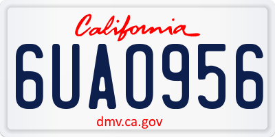 CA license plate 6UAO956