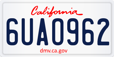 CA license plate 6UAO962