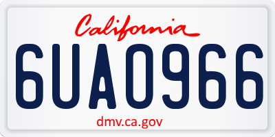 CA license plate 6UAO966
