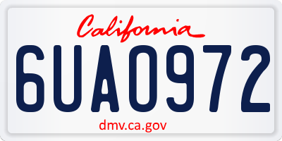 CA license plate 6UAO972