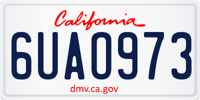 CA license plate 6UAO973