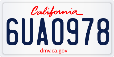 CA license plate 6UAO978