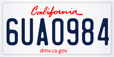 CA license plate 6UAO984