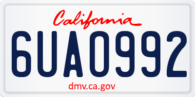CA license plate 6UAO992