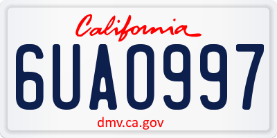 CA license plate 6UAO997