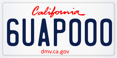 CA license plate 6UAP000