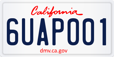 CA license plate 6UAP001
