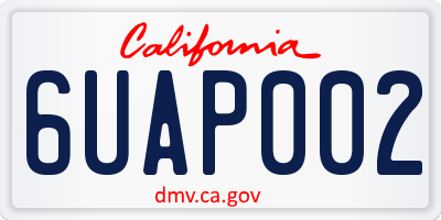 CA license plate 6UAP002