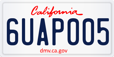 CA license plate 6UAP005