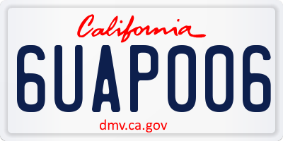 CA license plate 6UAP006