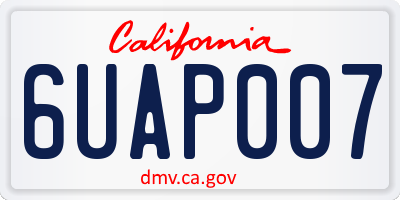 CA license plate 6UAP007