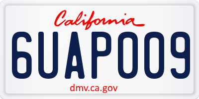 CA license plate 6UAP009