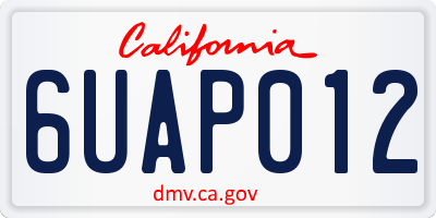 CA license plate 6UAP012