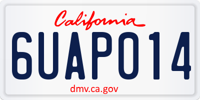 CA license plate 6UAP014