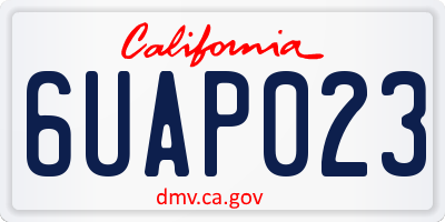 CA license plate 6UAP023