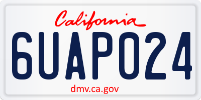 CA license plate 6UAP024