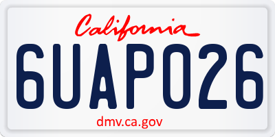 CA license plate 6UAP026