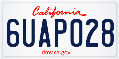 CA license plate 6UAP028